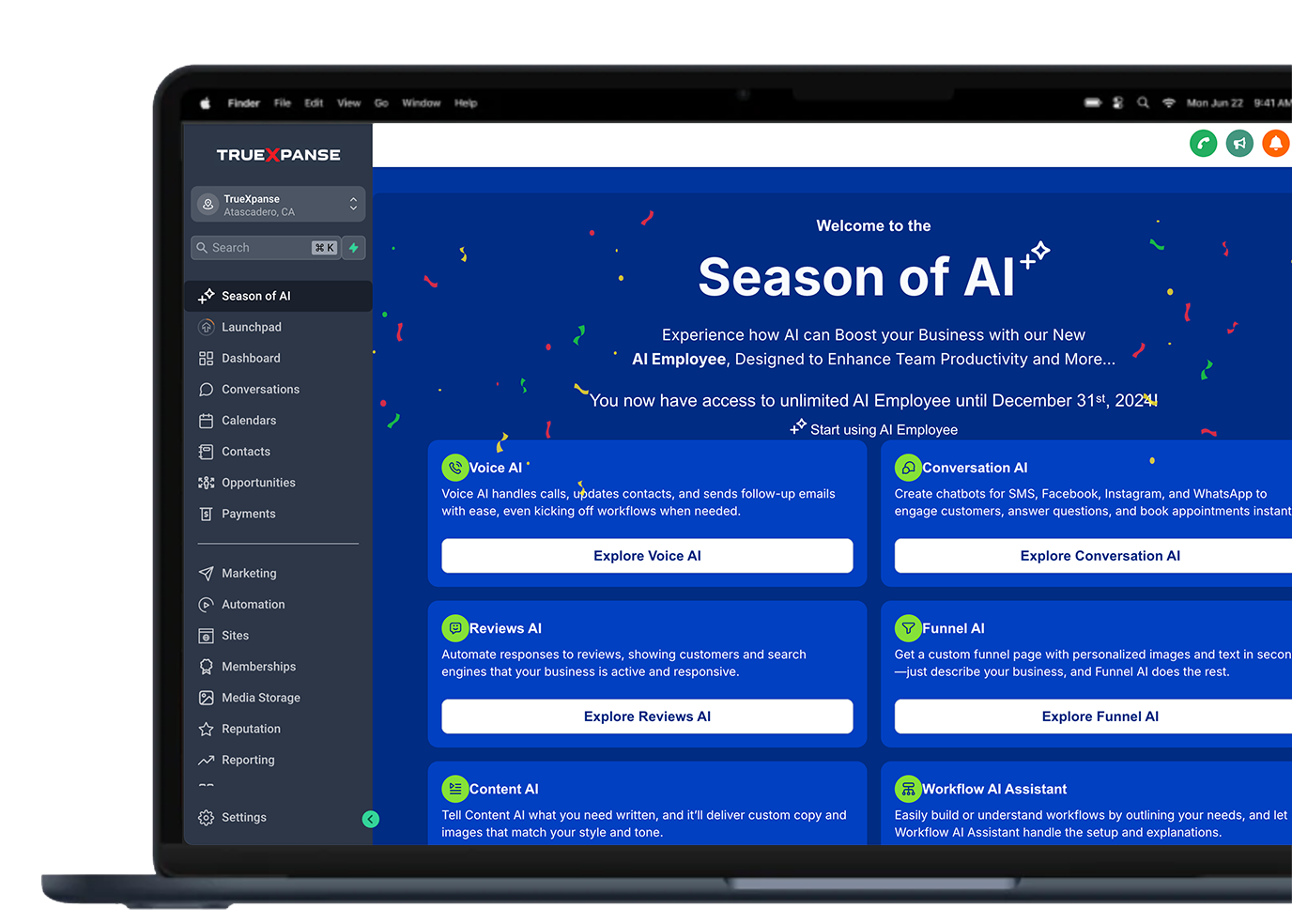 TrueXpanse website — real client example